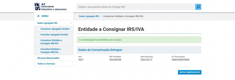 fazer a consignação de IRS antes da entrega da declaração